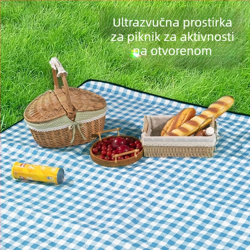 Visokokvalitetna pongee tkanina, udobna i otporna na trošenje za vanjsku piknik podlogu, prijenosna, strojno pranje, otporna na vlagu, ultrazvučna piknik podloga