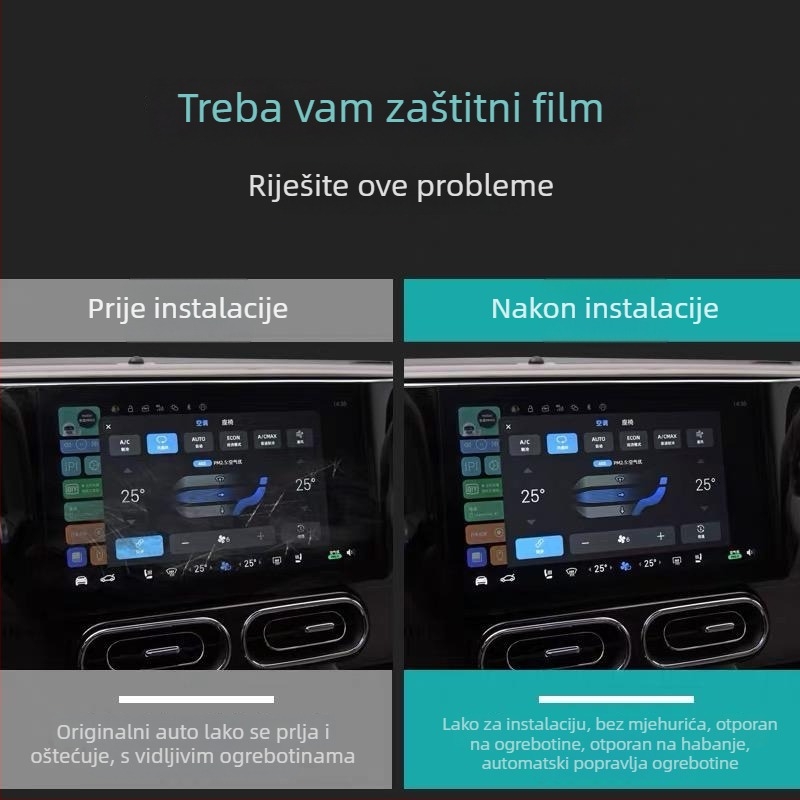TPU unutarnja folija za ploču instrument table i mjenjač, srednja konzlola i površina navigacije, folija za zaštitu laka, bez prilagodbi