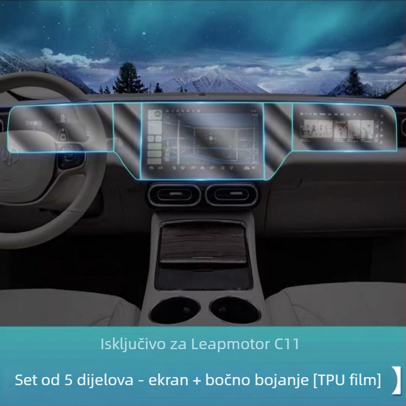 TPU unutarnja folija za ploču instrument table i mjenjač, srednja konzlola i površina navigacije, folija za zaštitu laka, bez prilagodbi