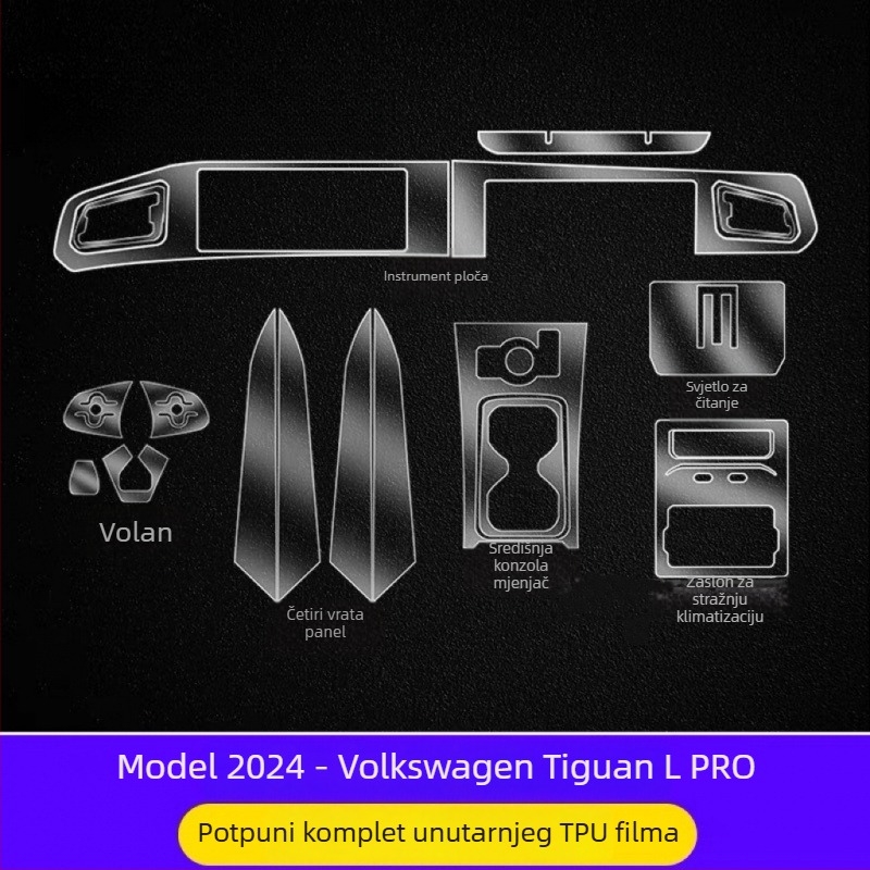Zaštitni film zaslona navigacije VW Tiguan L – TPU, bez prilagodbe, Pokloni: Ostalo
