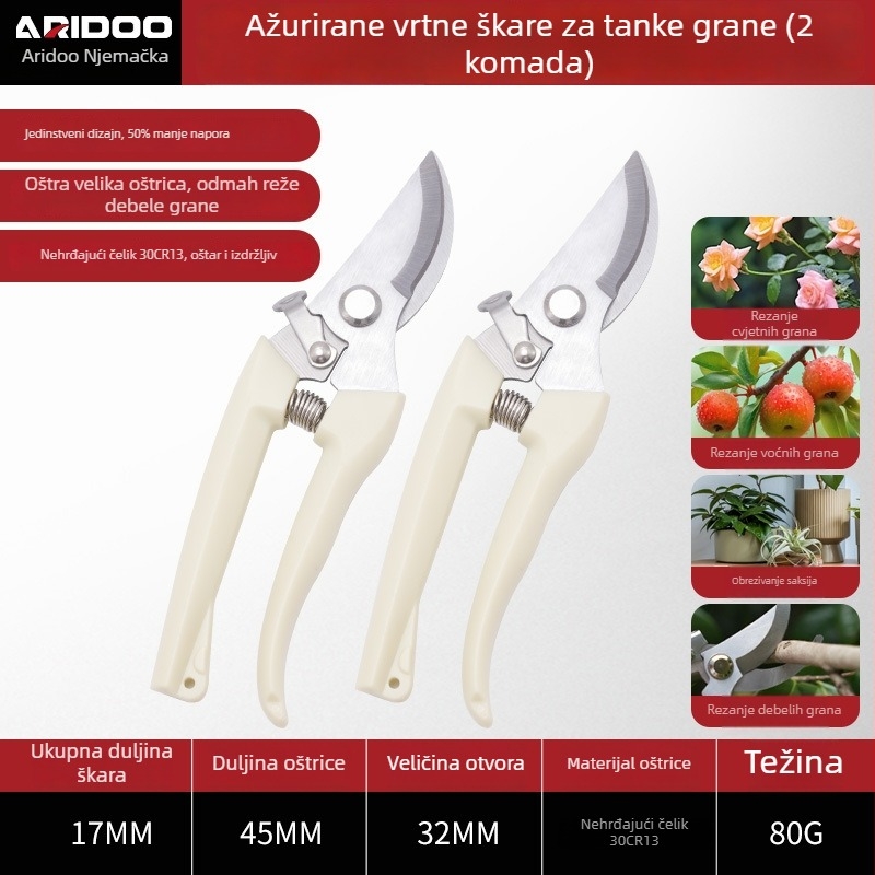 Airuidun škare za podrezivanje voćaka, alat za uštedu snage u vrtu, za debele grane