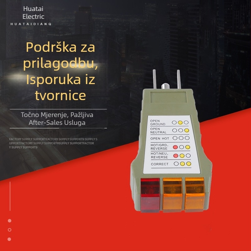 Tester utičnice s razdjelom faze i neutralnog, funkcija klamp mjerača, splitter za tri utičnice