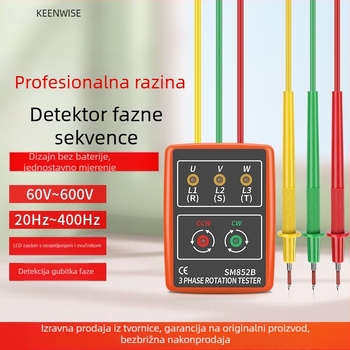 AC fazni mjerač i tester sekvence faza za trofazni sustav, 600 V, model SP852B