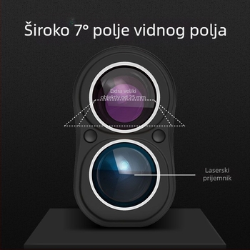 Vanjski ručni laserski rangefinder s mini teleskopom, visoka preciznost, HD mjerenje udaljenosti i visine, punjiv.