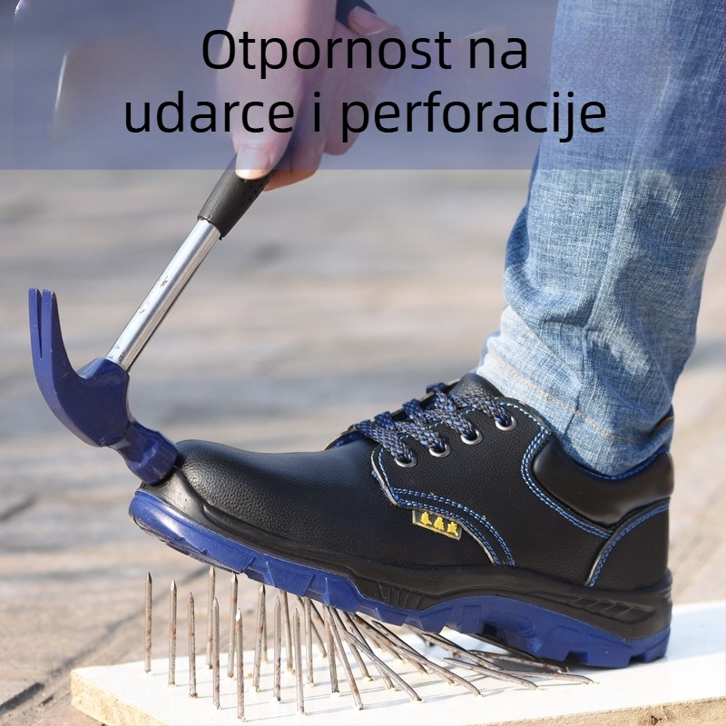 Radne zaštitne cipele s čeličnom kapom, otporne na udarce i probijanje, dvostruka kravlja koža, niski gornji dio, namijenjene industrijama nafte, kemijske, građevine, strojarstva, elektronike i automobilske industrije