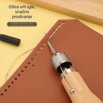 Ručni alat za šivanje kože – DIY kožni zanatski alat, voskirana nit, awl, platno, LMDZ, pakiranje 200 kom., 100 g, sladak stil