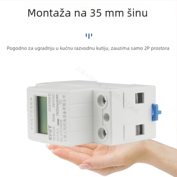 DDS7666 jednofazni LCD mjerni uređaj na tračnicu, 2P, 220V, kućni mjerni uređaj