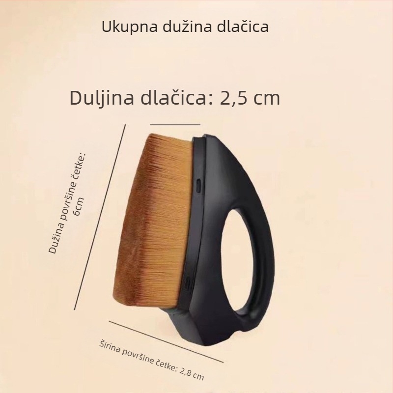 Četkica za puder s trokutastim poklopcem i četkica za čišćenje s višestrukim vlaknima
