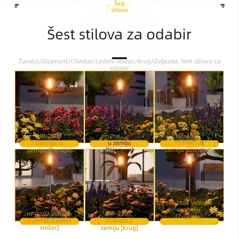 Solarne vanjske lampe za krajinu i vrt, vodootporne lampe za travnjak