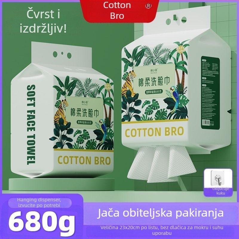 Vješajući ručnik za čišćenje lica od čistog pamuka, debeli i upija, 680 g