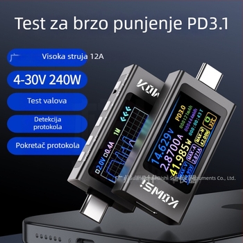 Type-C protokol detektor, mjerač struje i napona za podatkovni kabel, test protokola brzog punjenja, mjerač snage