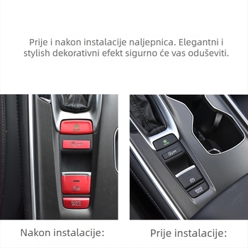 Dekorativna naljepnica za gumb ručne kočnice za Honda Accord desete generacije Inspire – aluminijska legura, prozirne sequins, bez logotipa
