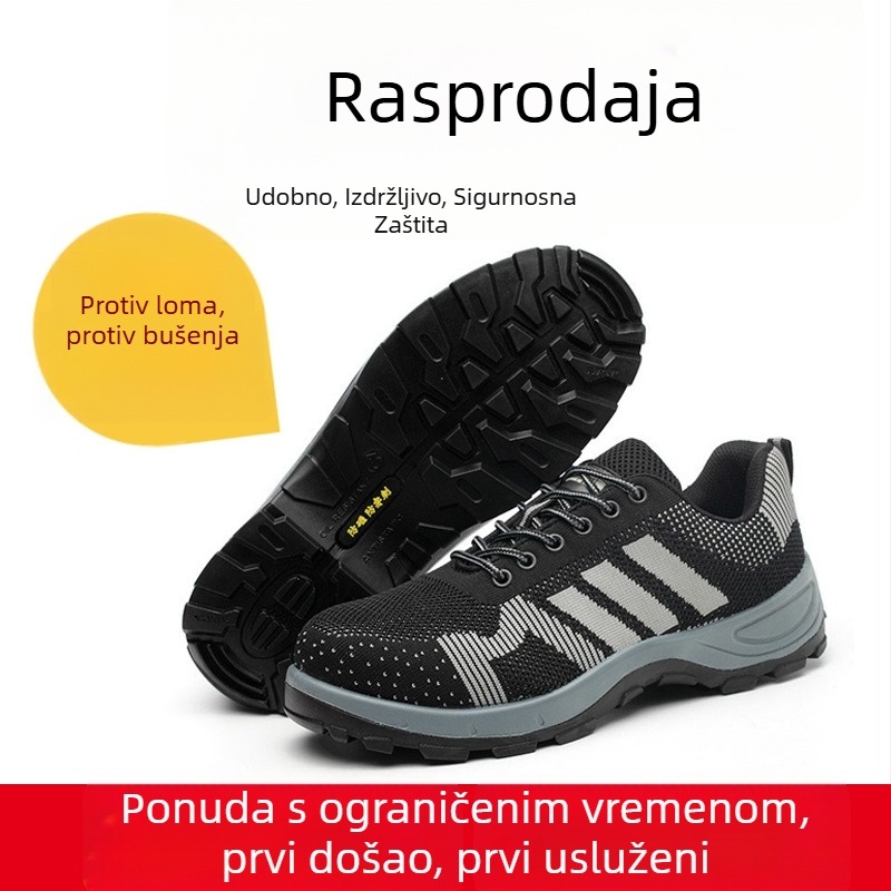 Zaštitne radne cipele: otporne na udarce i proboje, izolacija, otporne na ulje i kiselinu, gornji dio od mrežaste tkanine, plastična zaštita prstiju.