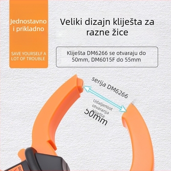 Digitalni klešta multimetar DM6266, domet struje 1000 A, zaslon 1999 točaka, VC6266 klešta multimetar