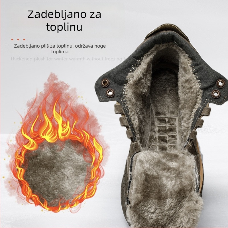 Izolirane radne cipele s visokim gornjim dijelom, svinjska koža + platno