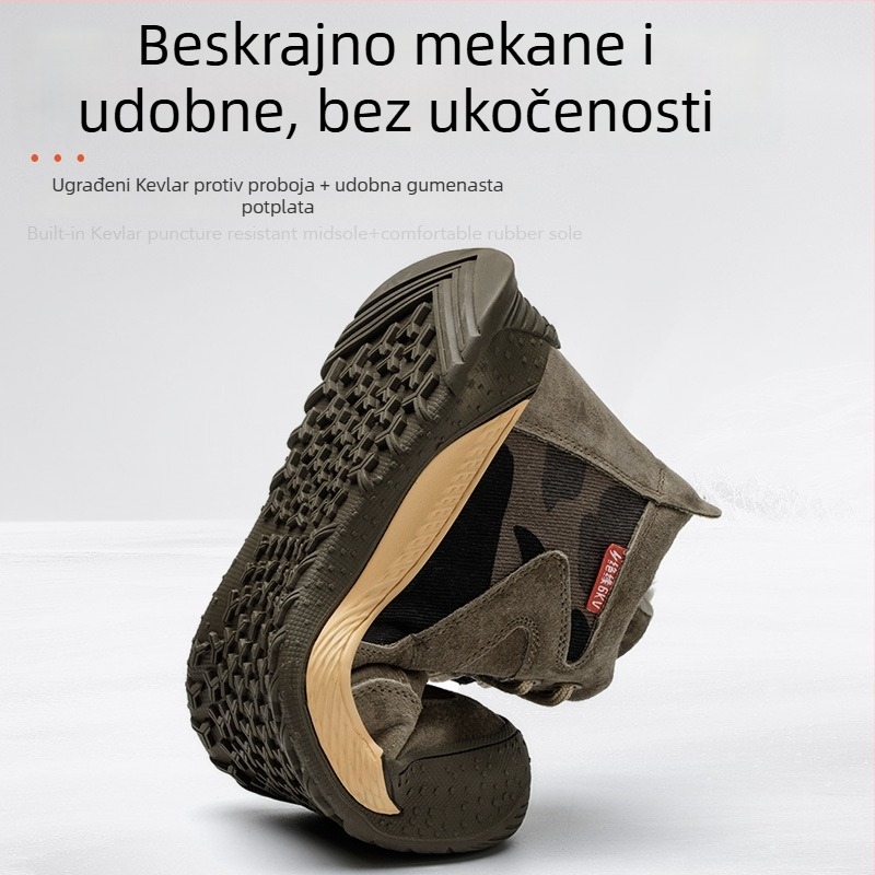 Izolirane radne cipele s visokim gornjim dijelom, svinjska koža + platno