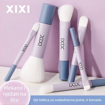 Set četkica za korektor, 6 kom., sintetička vlakna, drvena drška, prijenosni
