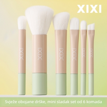 Set četkica za korektor, 6 kom., sintetička vlakna, drvena drška, prijenosni