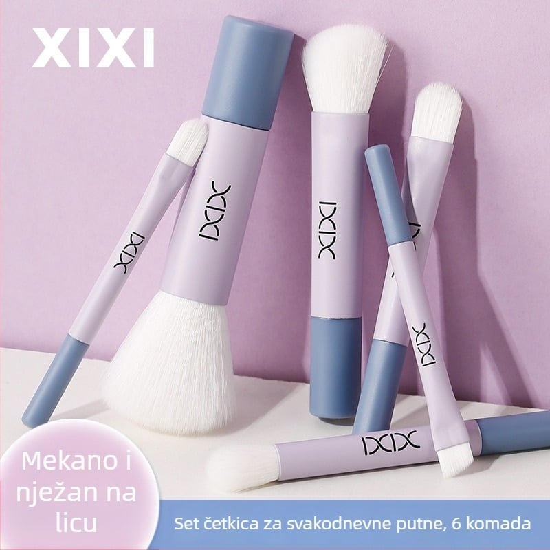 Set četkica za korektor, 6 kom., sintetička vlakna, drvena drška, prijenosni