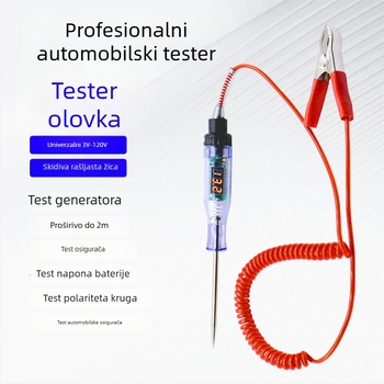 Tester napona u olovci za automobilne sustave s digitalnim zaslonom, više-raspon 3–120V