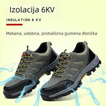 Izolirane sigurnosne radne cipele s čeličnim prstom, prozračna mikrovlaknast koža + mreža, niski gornji dio, zaštita od udara i probijanja, električna izolacija do 6 kV