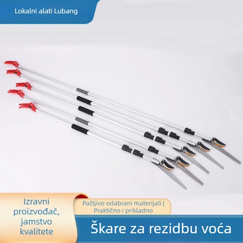 Nožice za branje voća s teleskopskom šipkom za visoke grane, pila