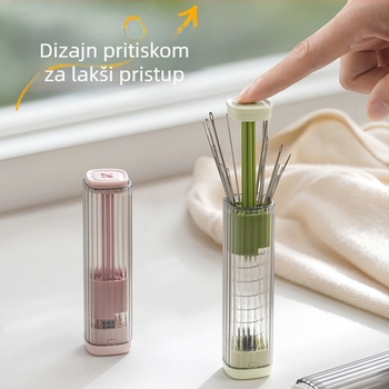 Ručno dizajnirana magnetska kutija za igle, prijenosni šivaći komplet s višenamjenskim alatom za uklanjanje šavova i nanizanje igle, 400 komada u kutiji, 30 g, stil lagan luksuz