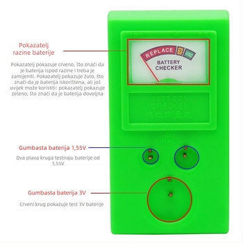 Record Work Alat za ispitivanje baterija za satove – Mjerenje baterija, Test snage gumb baterije