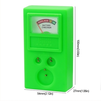 Tester baterija za satove 1.5V/3V — Detektor baterija tipa gumba za alate za satove, konstrukcija PCB + plastika, paket 1