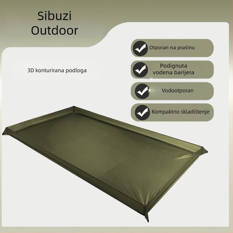 Oxford platno za kampiranje — otporan na vlagu, 3D dizajn, dodatno debela anti-slip podna prostirka, 210 × 120 cm, pogodno za 4–6 osoba