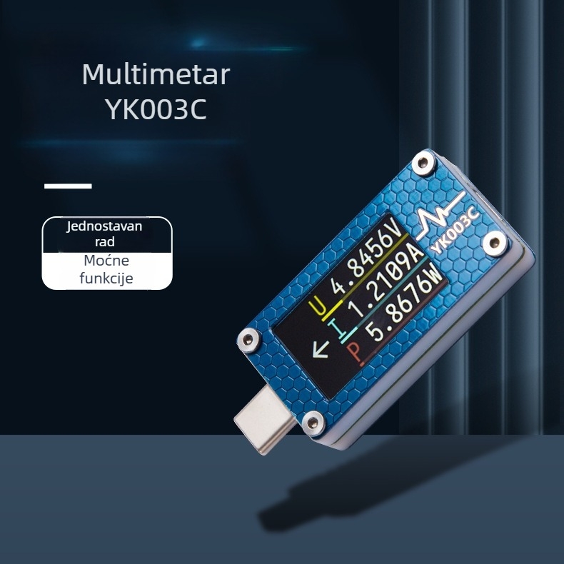 PowerZ YK003C USB testni uređaj s podrškom PD PPS, praćenje dummy opterećenja i detekcija naponskih valova, mjerenje struje i napona