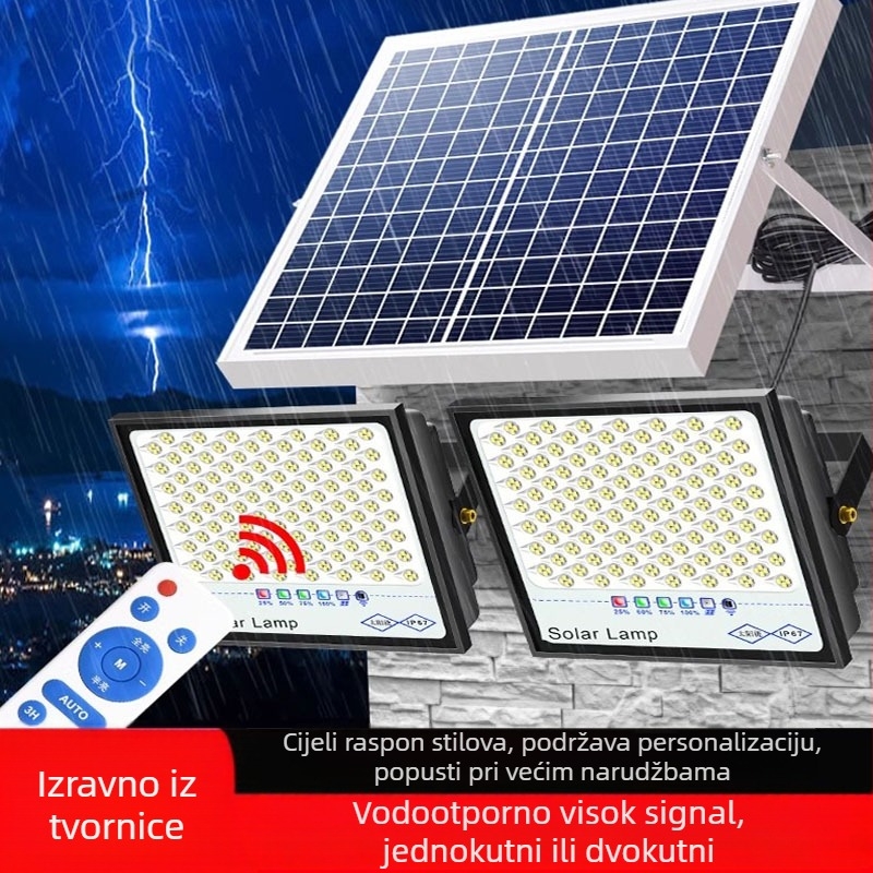 Solarni vanjski floodlight – SMD2835 LED, 100W, IP65, 12–16h rada, vijek 50 000h