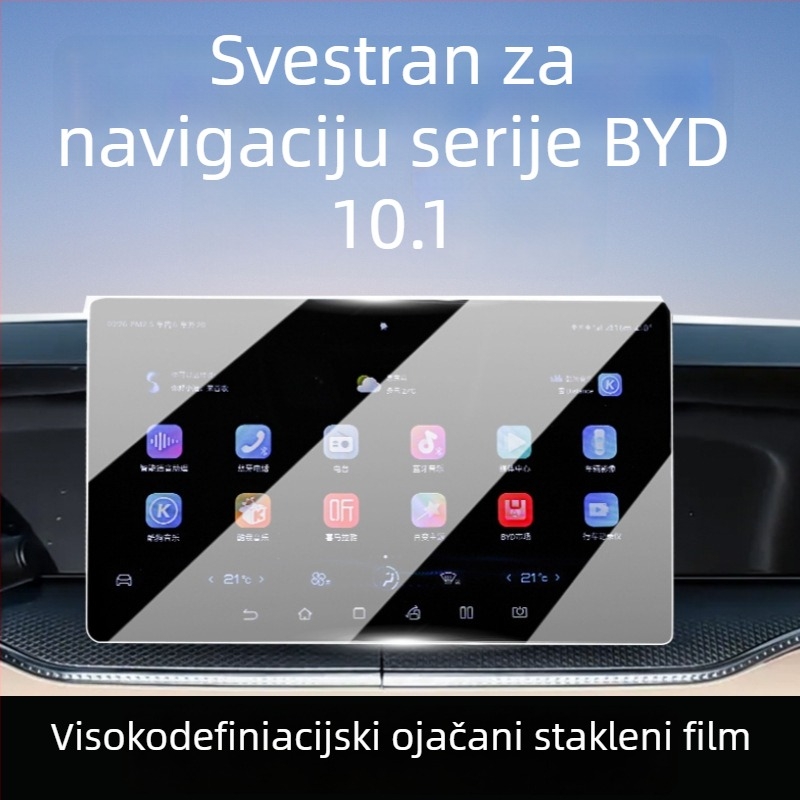 Zaštitno staklo za navigacijsku ploču BYD Song Pro DMI — Protector Pioneer; kaljeno staklo; BYD kompatibilno; za navigacijsku ploču; otpornost na temperaturu, ogrebotine i otiske prstiju