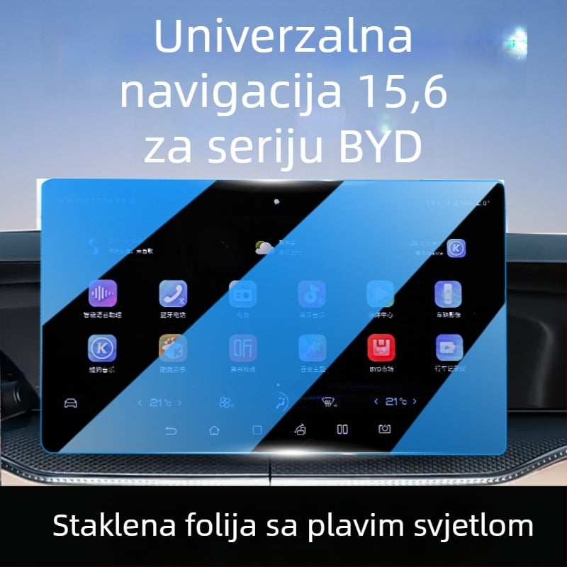 Zaštitno staklo za navigacijsku ploču BYD Song Pro DMI — Protector Pioneer; kaljeno staklo; BYD kompatibilno; za navigacijsku ploču; otpornost na temperaturu, ogrebotine i otiske prstiju