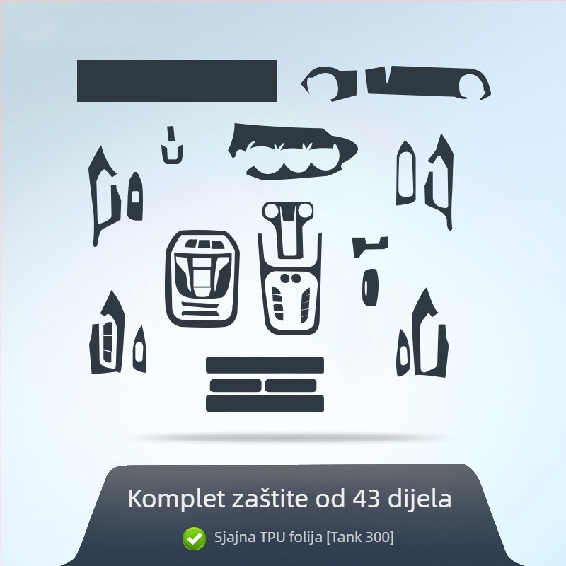TPU zaštitni film za unutarnju centralnu konzolu Tank 300 — otpornost na ogrebotine, otpornost na prljavštinu, otisak logotipa, prilagodljivo brendiranje