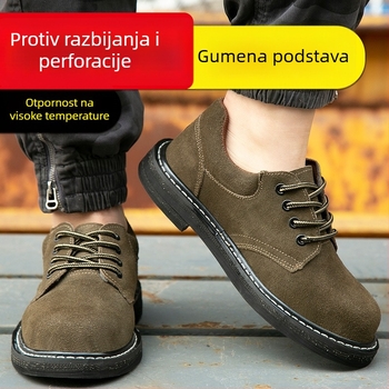 Cipele za zavarivanje s čeličnim prstom, otporne na udarce i proboj, otporne na habanje, visoke temperature, kravlja koža, gumeni đon