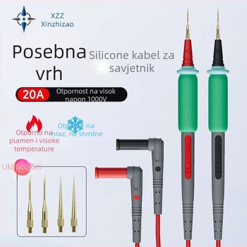 Pero-stil multimetarska testna vodilica – ekstra tanak vrh, digitalni pokazivač, mjerenje napona i struje, 20A