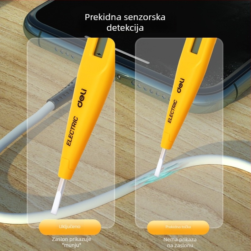 Deli olovka za provjeru napona s digitalnim zaslonom, raspon 12-250V, DL8003