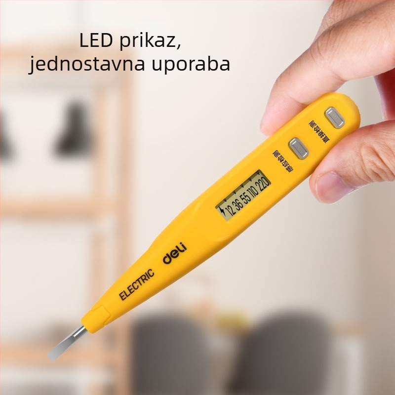 Deli olovka za provjeru napona s digitalnim zaslonom, raspon 12-250V, DL8003