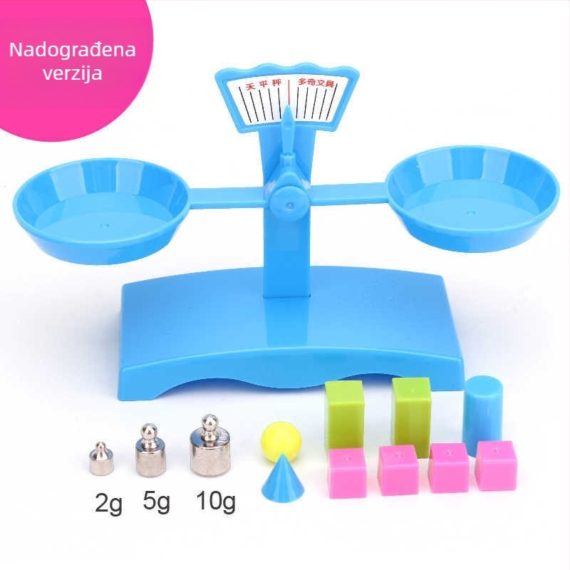 Duoqi vaga balans – nastavak za osnovnu školu (2.–3. razred): matematika i fizika eksperimenti, plastična konstrukcija, pladanj i utezi.