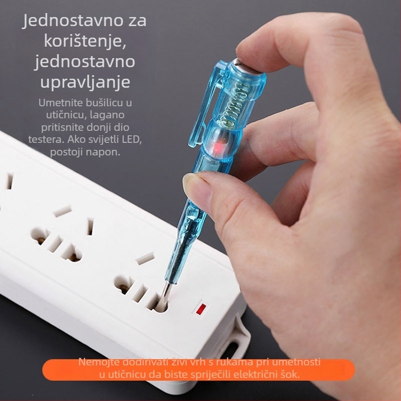 Tester napona u olovci za električare s inteligentnim senzorom, jasnim indikatorom i višenamjernom detekcijom uz odvijač