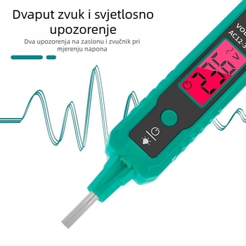 NT-320-C Električarska tester-olovka za elektrikare — višenamjenski mjerni uređaj za kontinuitet i curenje struje, inteligentno induktivno otkrivanje, digitalni zaslon