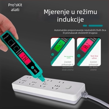 NT-320-C Električarska tester-olovka za elektrikare — višenamjenski mjerni uređaj za kontinuitet i curenje struje, inteligentno induktivno otkrivanje, digitalni zaslon