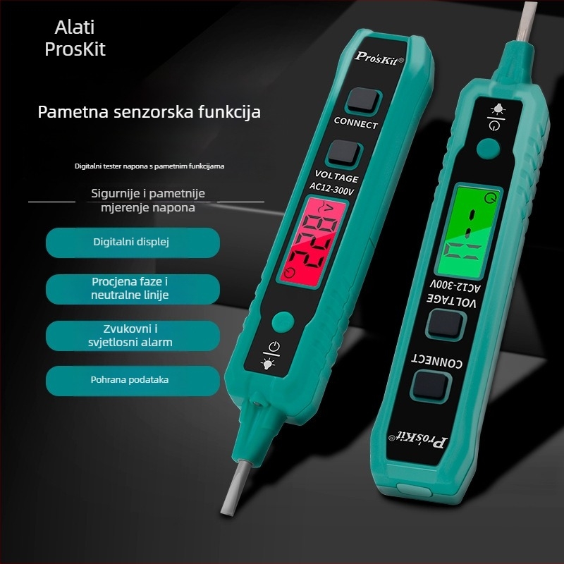NT-320-C Električarska tester-olovka za elektrikare — višenamjenski mjerni uređaj za kontinuitet i curenje struje, inteligentno induktivno otkrivanje, digitalni zaslon