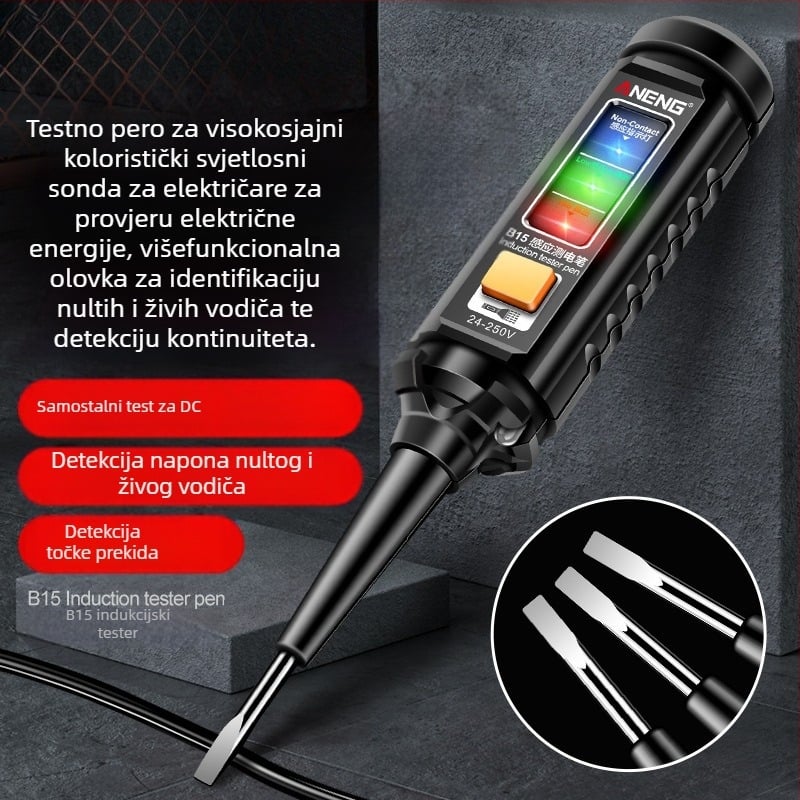 Aneng električni tester-pen - visokosjajni senzor, identifikacija živog/neutralnog vodiča, test kontinuitete