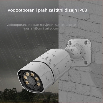 Žičana POE kamera, 8MP 4K, noćni pogled u boji s dvostrukim izvorom svjetla, objektiv 3,6 mm, IR domet 0–20 m