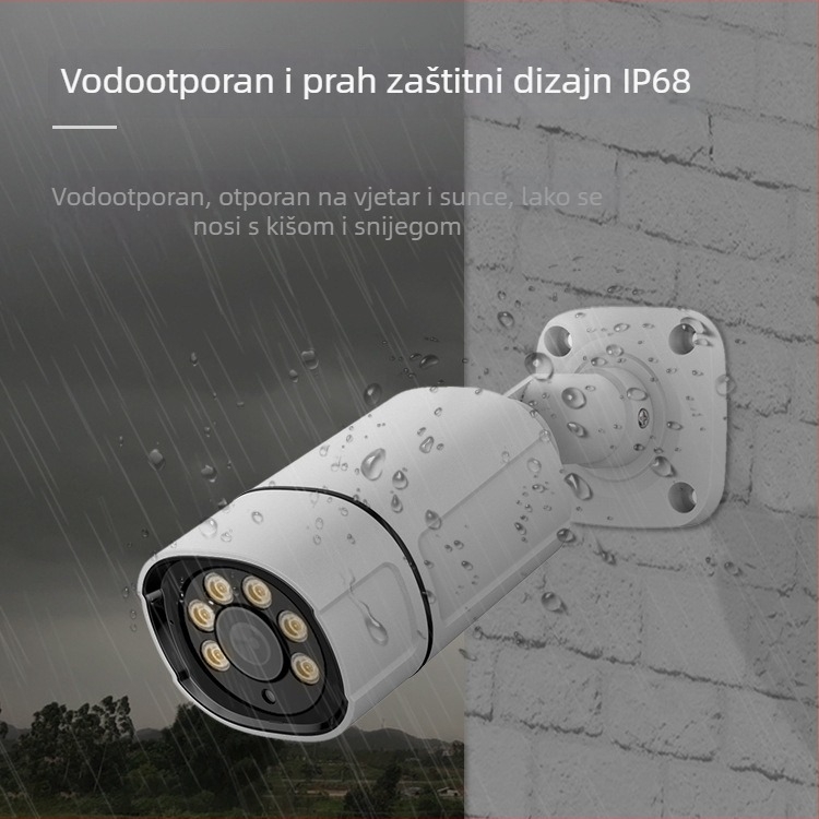 Žičana POE kamera, 8MP 4K, noćni pogled u boji s dvostrukim izvorom svjetla, objektiv 3,6 mm, IR domet 0–20 m