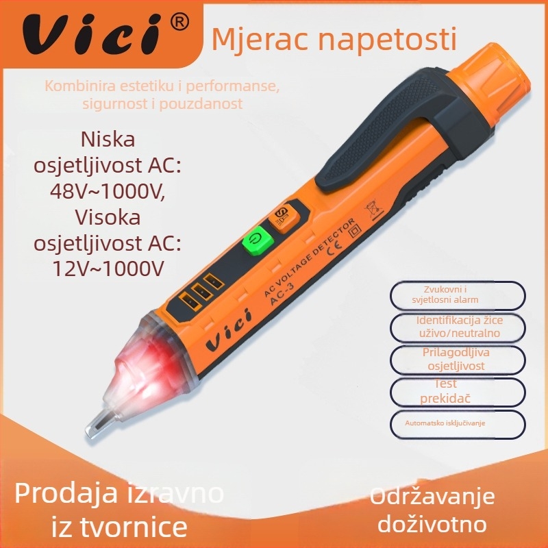 Bezdotčni mjerač napona s induktivnim mjerenjem – Vichy Vici, za industrijsku i kućnu upotrebu, licencirana privatna etiketa, globalna distribucija.