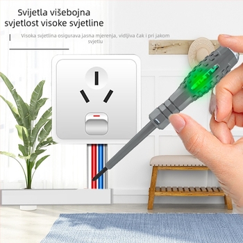 Yachi električni testni alat – Višenamjenski alat za elektrikare s plosnim i križnim bitovima, detekcija linije