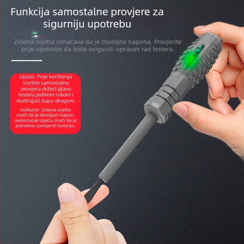 Yachi električni testni alat – Višenamjenski alat za elektrikare s plosnim i križnim bitovima, detekcija linije